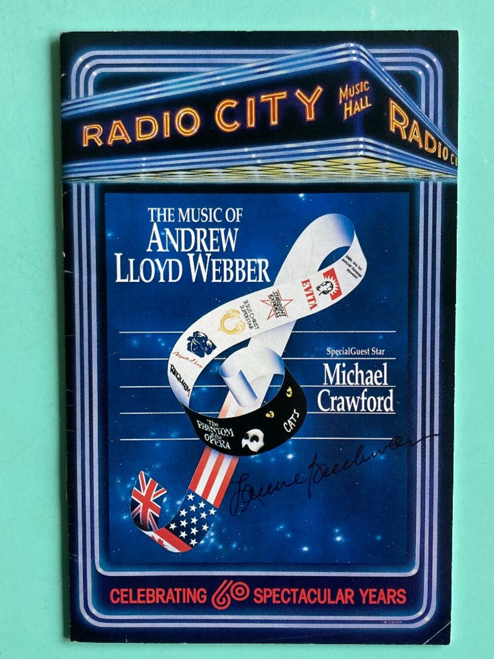 LAURIE BEECHMAN Signed Playbill THE MUSIC OF ANDREW LLOYD WEBBER RADIO CITY 1992